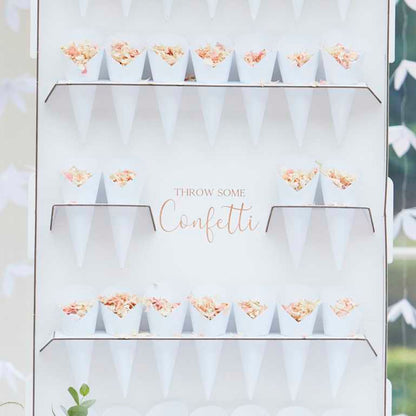 Ceremony confetti cones and stand wedding supplies