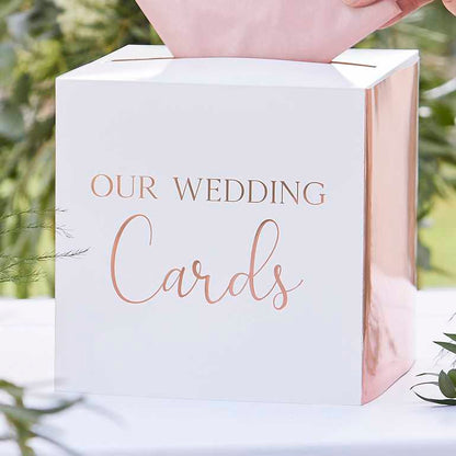 Wedding reception card box rose gold post box party supplies