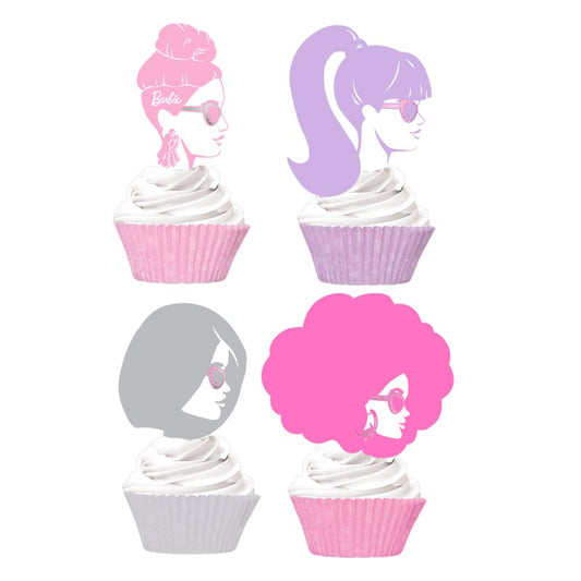 Barbie cupcake cases and toppers set – girls birthday party supplies australia