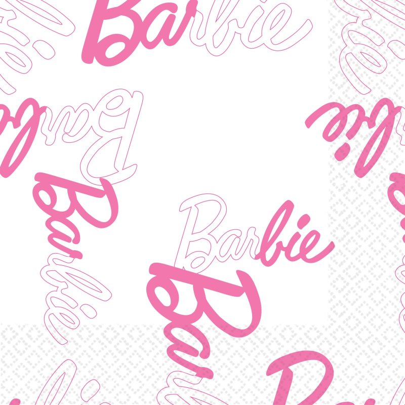 Barbie Logo Paper Party Napkins Pk 16 - party napkins and serviettes from Party & Pout Australia