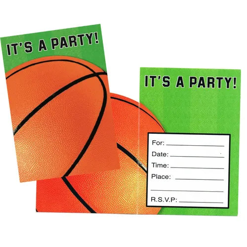 basketball birthday party invitations – kids sport party supplies australia