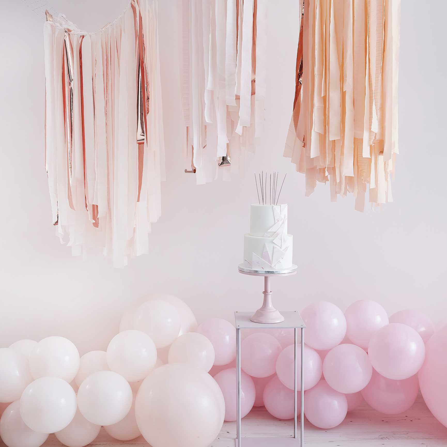 Pink, Blush & Rose Gold Ceiling Streamer Hanging Kit - party supplies and decorations from Party & Pout Australia