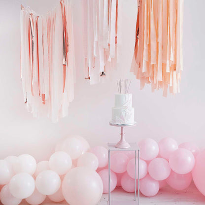 Pink, Blush & Rose Gold Ceiling Streamer Hanging Kit - party supplies and decorations from Party & Pout Australia