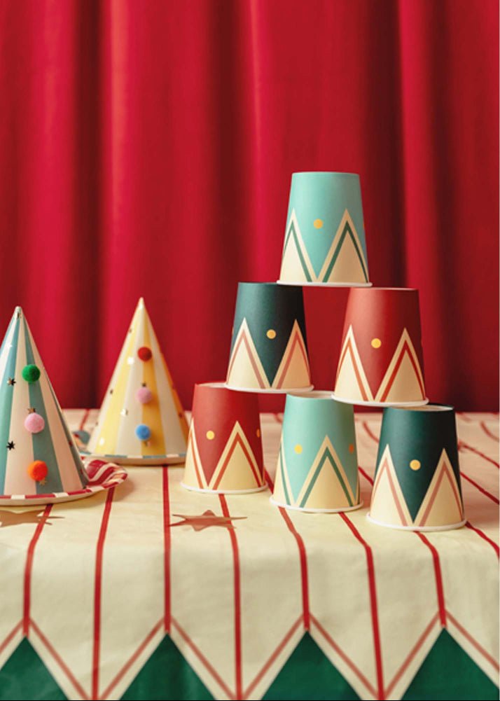 circus carnival paper party cups – colourful kids birthday drinkware Australia
