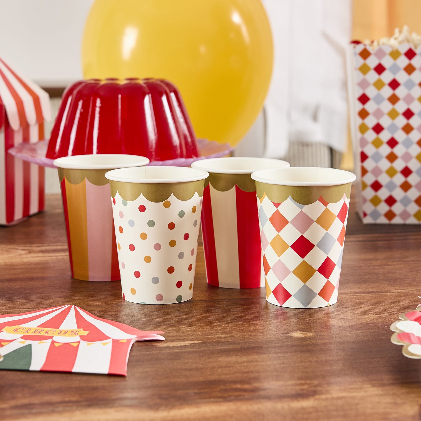 Circus carnival party cups – paper cups for kids birthday party Australia