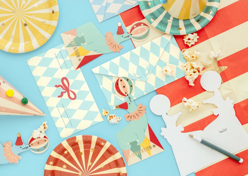 seal circus party invitations – kids birthday invites australia