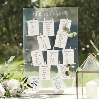 acrylic wedding table plan kit clear seating chart display party and pout australia