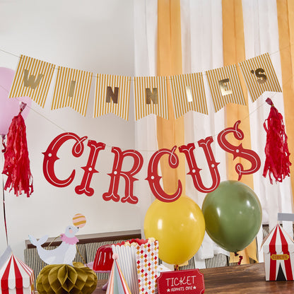 Customisable circus banner bunting 2.2 m – kids party decoration Australia