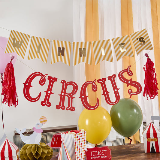 Customisable circus banner bunting 2.2 m – kids party decoration Australia
