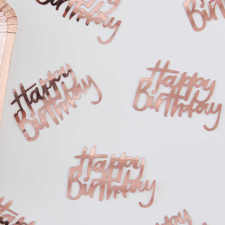 birthday table decoration rose gold confetti – celebration décor aus