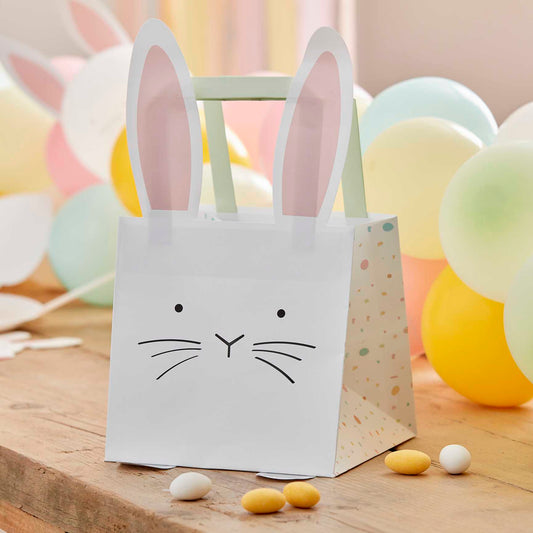 bunny Easter party bag with pastel handle for Easter celebrations