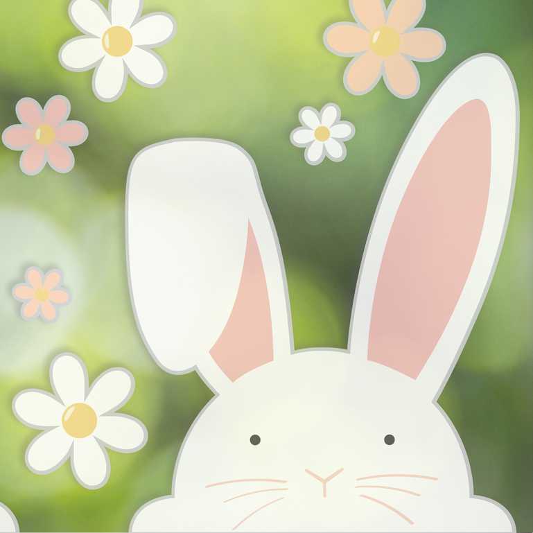 Easter bunny window cling set for kids’ party and home decor