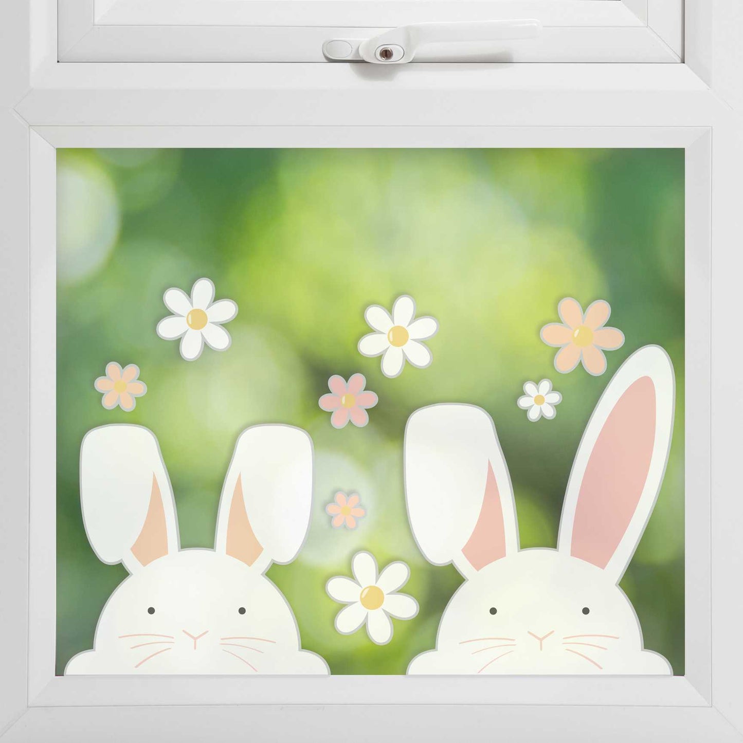 bunny Easter window stickers for festive holiday decor