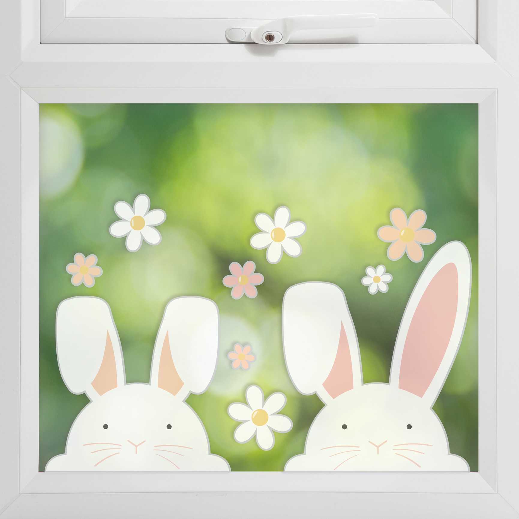 bunny Easter window stickers for festive holiday decor