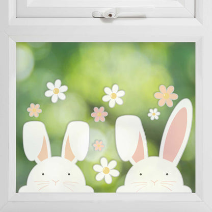 bunny Easter window stickers for festive holiday decor