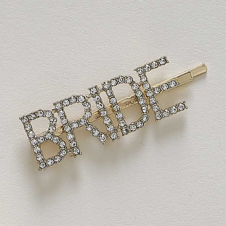 bride hair clip gold diamante hair slide