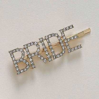 bride hair clip gold diamante hair slide