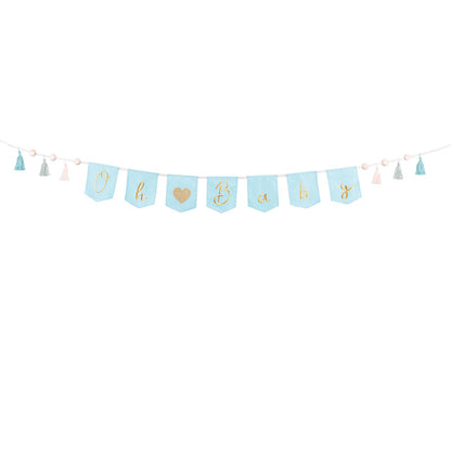 fabric baby boy banner – welcome baby party décor australia
