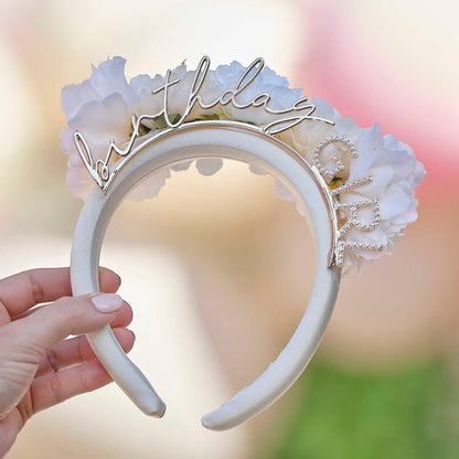 Floral Flower Birthday Girl Headband Crown - party supplies and decorations from Party & Pout Australia