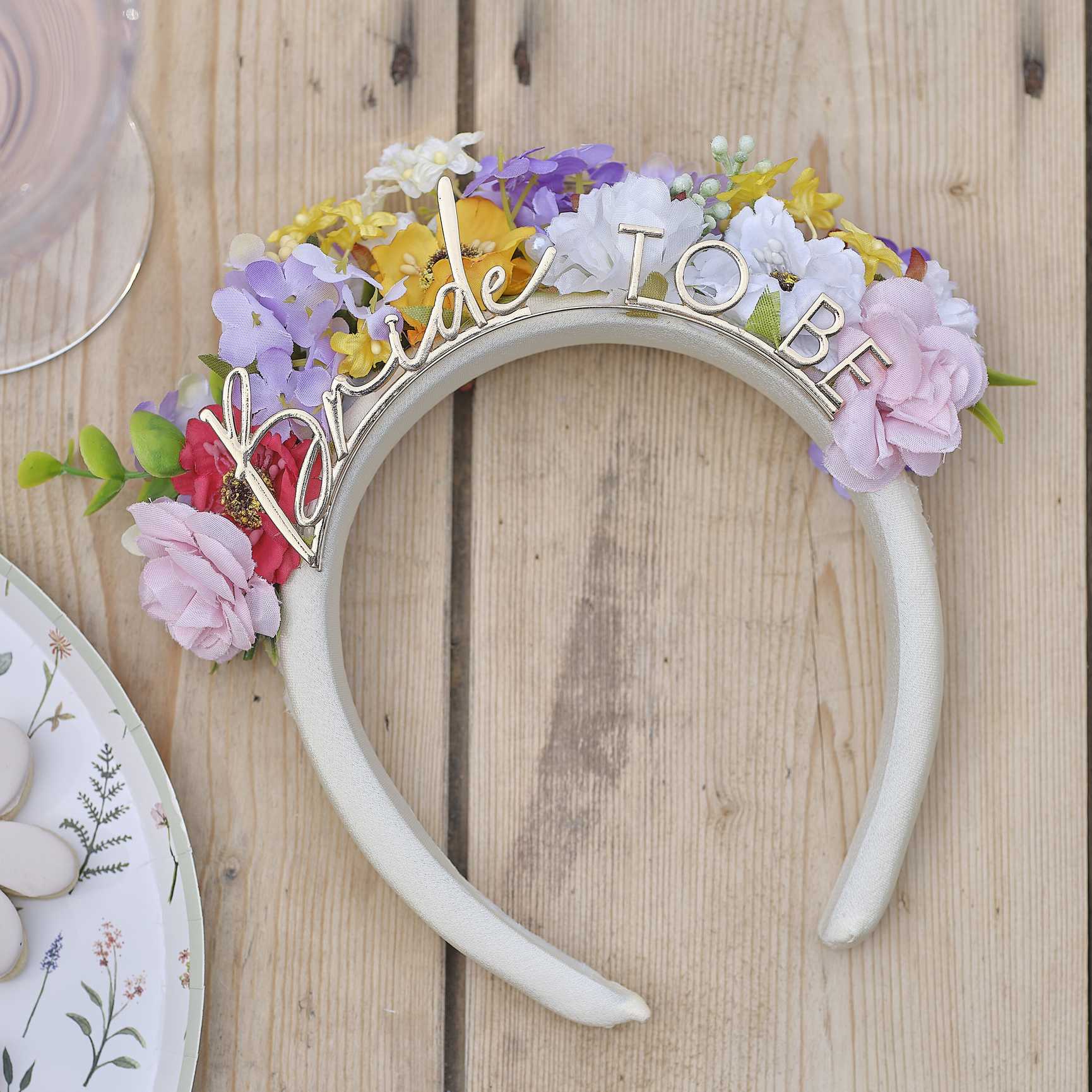 Floral Bride To Be Headband - party supplies and decorations from Party & Pout Australia
