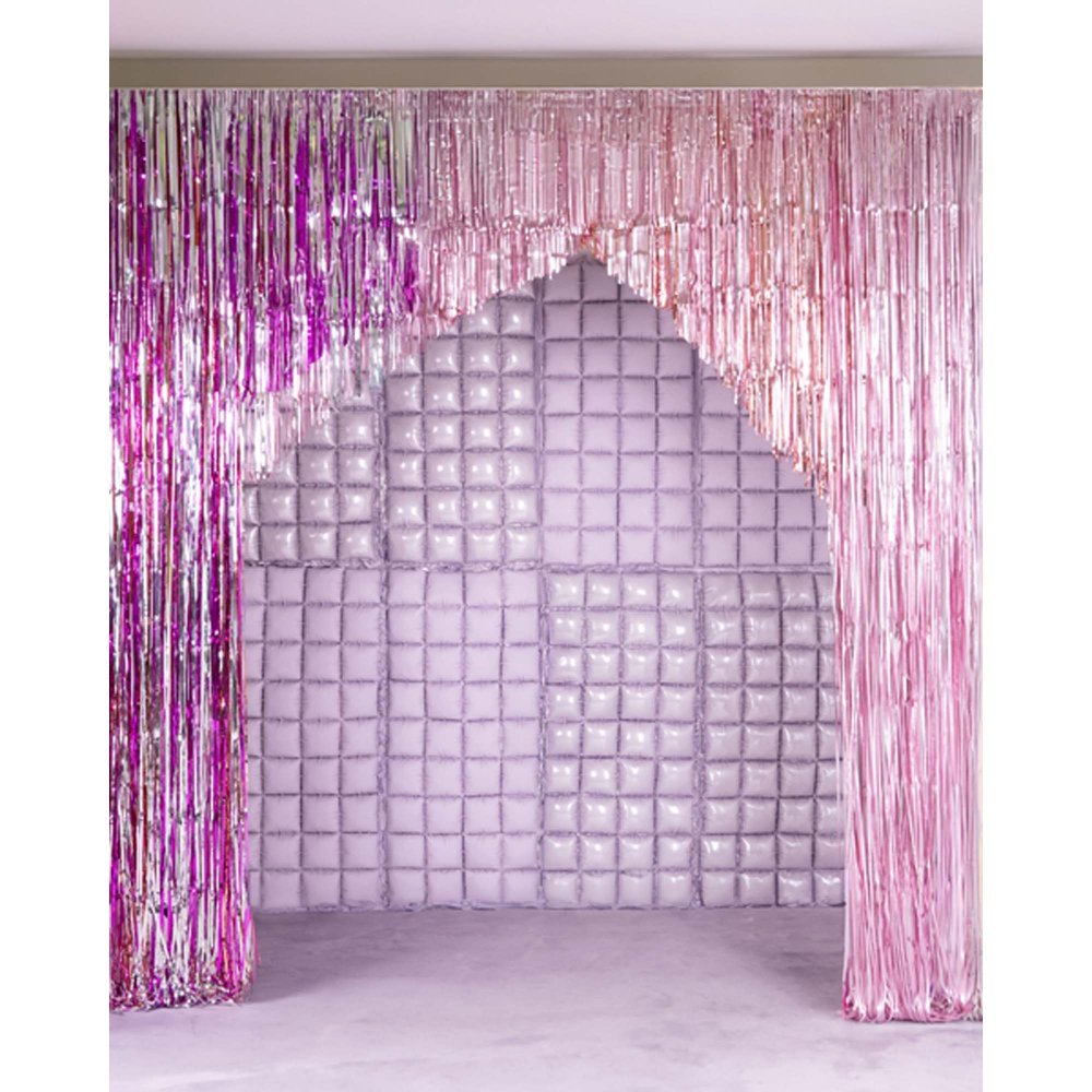 lilac bubble foil backdrop – modern party styling australia