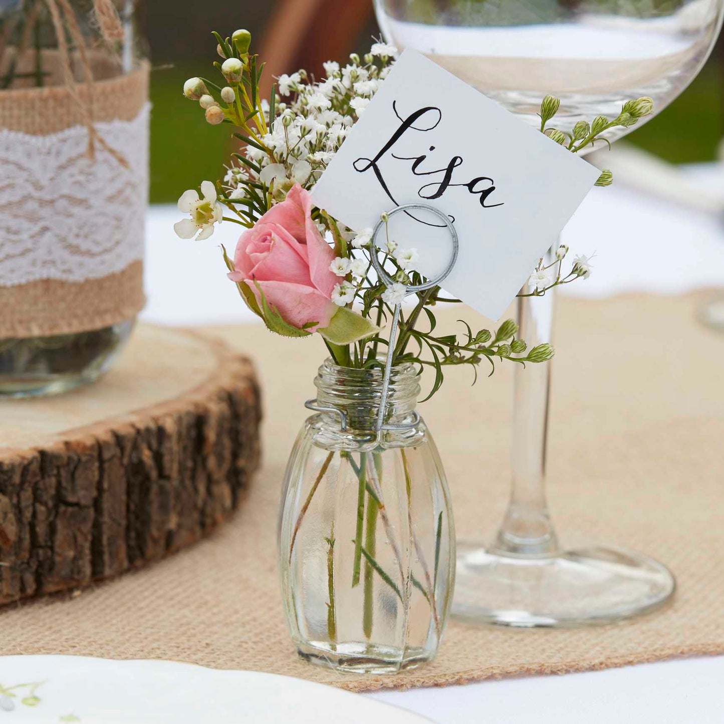 Glass Jar Wedding Name or Table Place Cards & Holders - party supplies and decorations from Party & Pout Australia