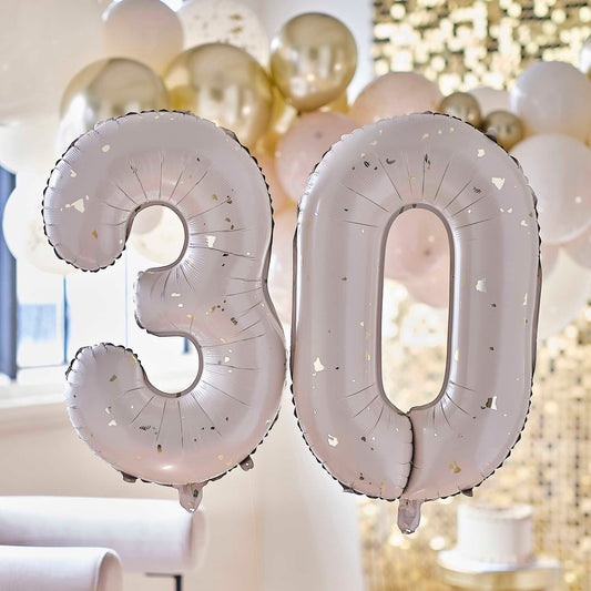 Gold Speckle Giant Number 30 30th Birthday Balloon - party balloons and balloon decorations from Party & Pout Australia