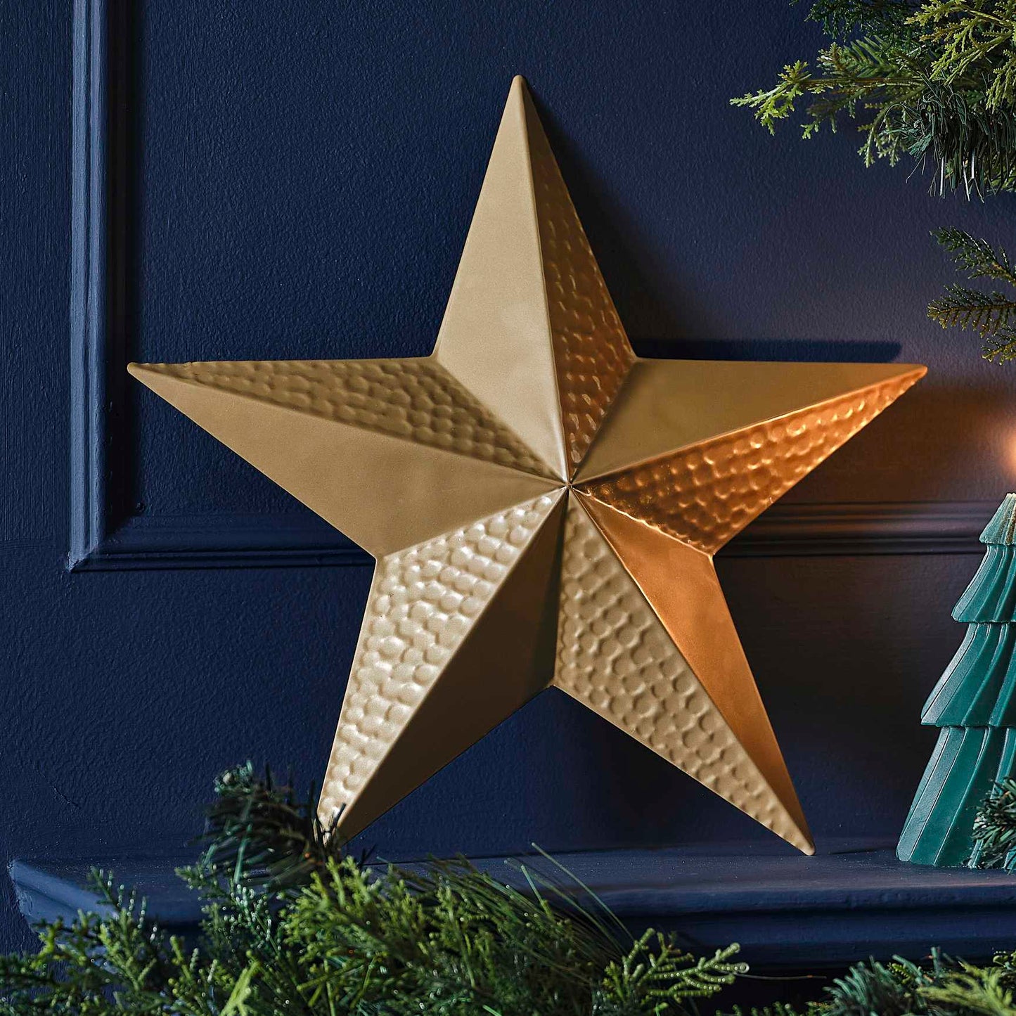 Gold Metal Christmas Star Ornament - Christmas party decorations and tableware from Party & Pout Australia