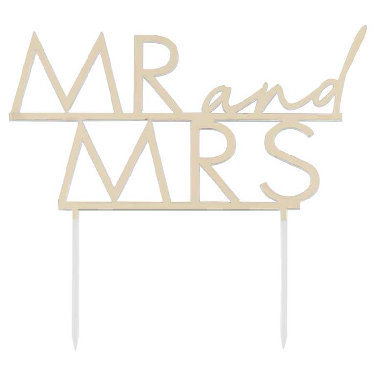 acrylic wedding cake sign Mr & Mrs decorative topper
