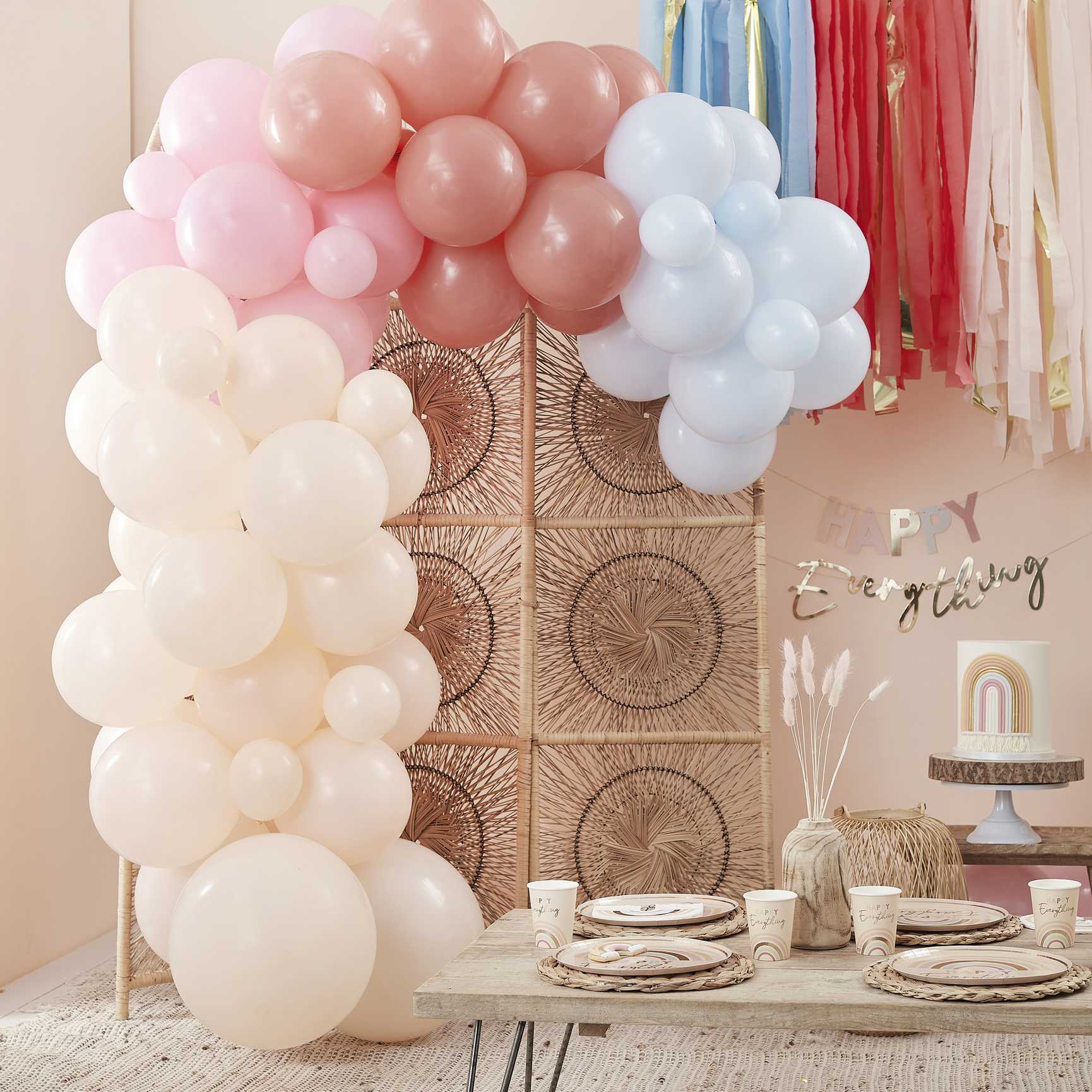 muted pastel balloon arch kit 75 balloons birthday party australia
