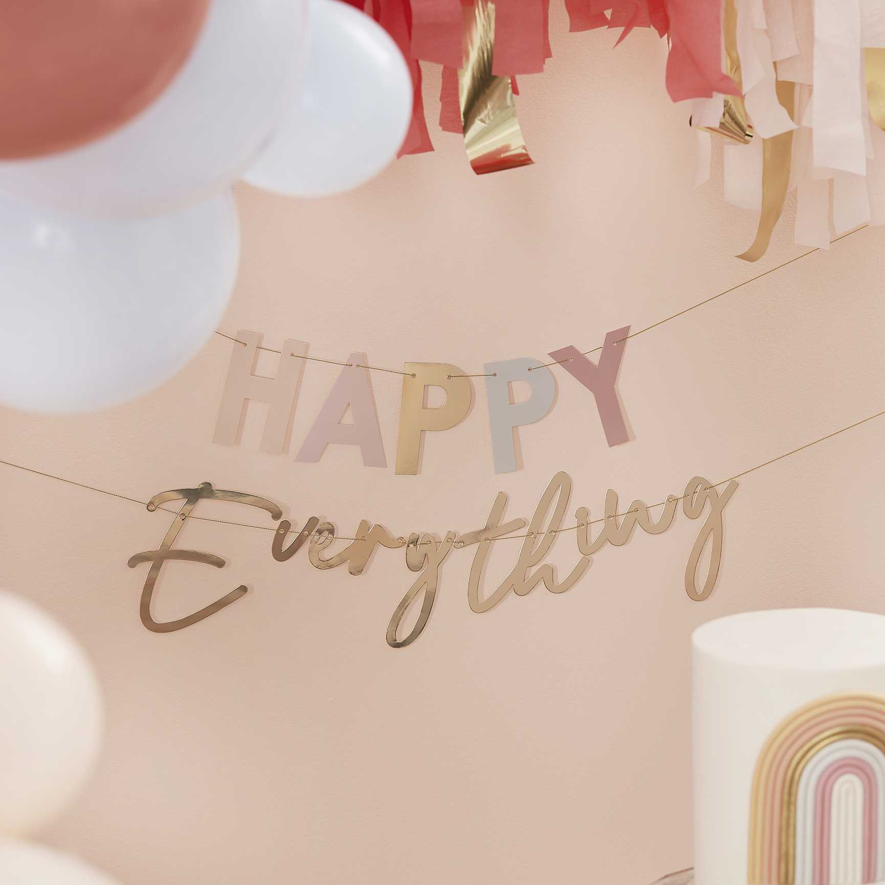 pastel gold happy everything party bunting banner 3m kids birthday decorations australia