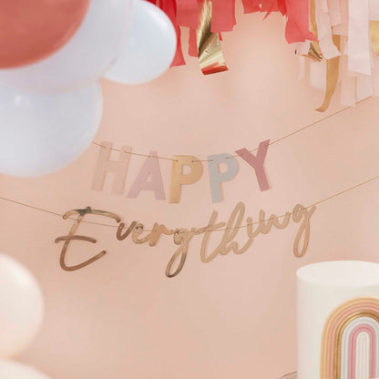 pastel gold happy everything party bunting banner 3m kids birthday decorations australia