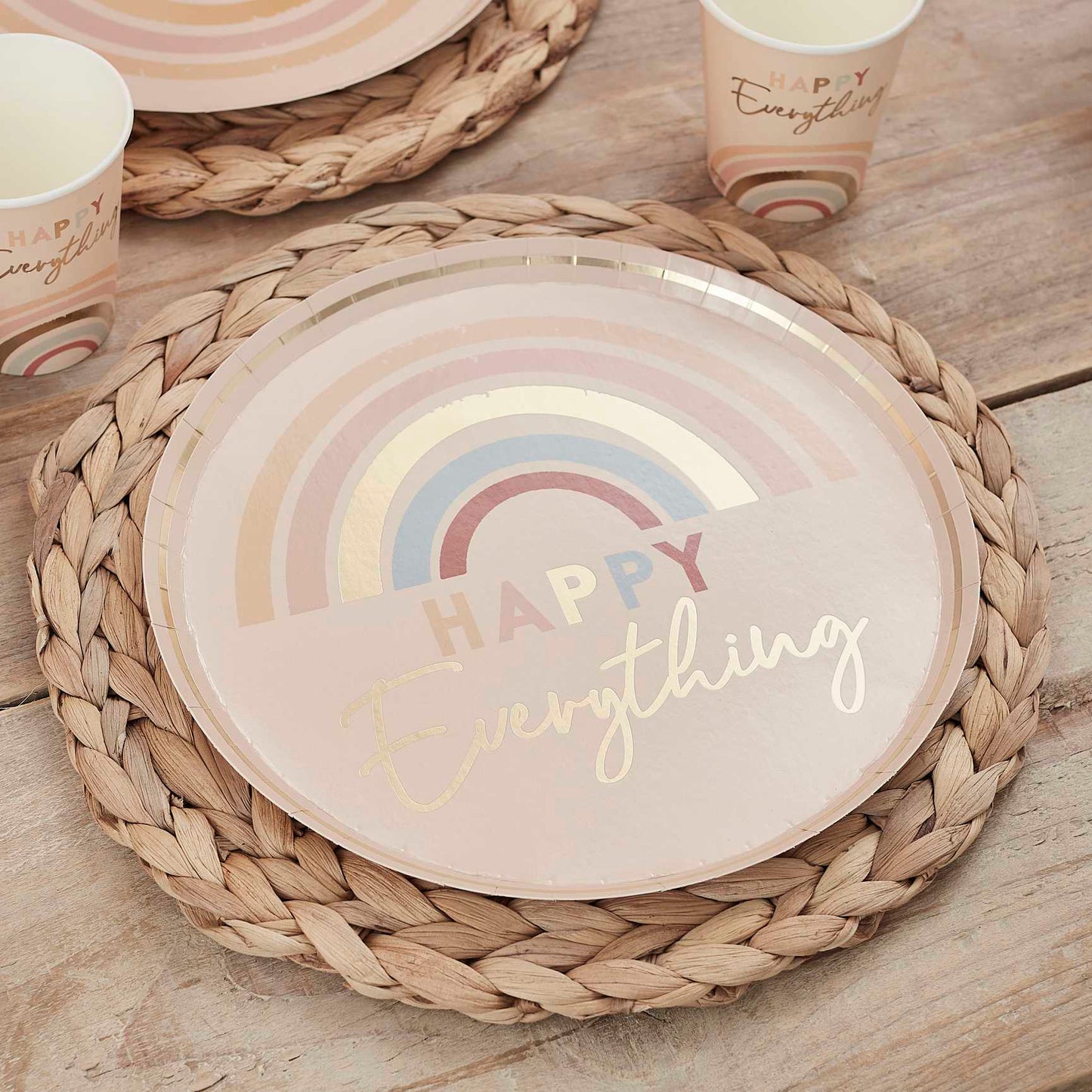pastel rainbow paper plates 8 pack party tableware australia