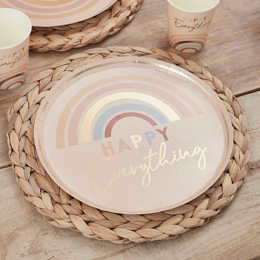 pastel rainbow paper plates 8 pack party tableware australia