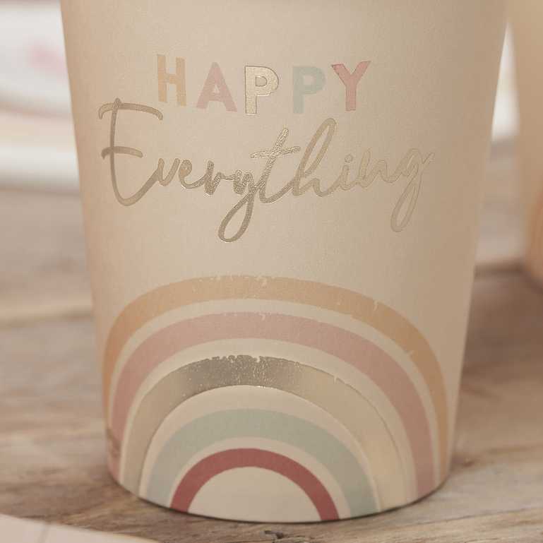 happy everything rainbow cups disposable paper cups party drinkware