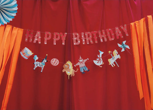 Happy Birthday Circus Carnival Banner Bunting 2.7m – kids party decoration Australia