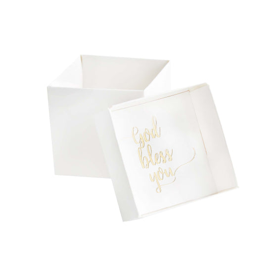 gold white favour boxes 10 pack religious party supplies dessert boxes