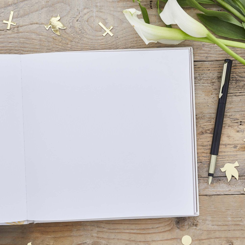 first communion guest book white gold – party decorations australia