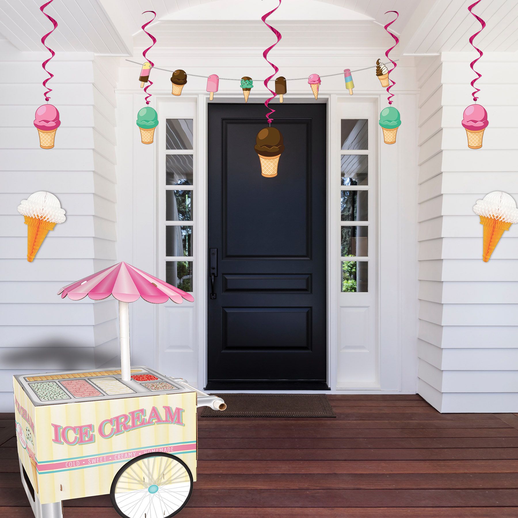 cardboard ice cream cart – kids birthday party supplies