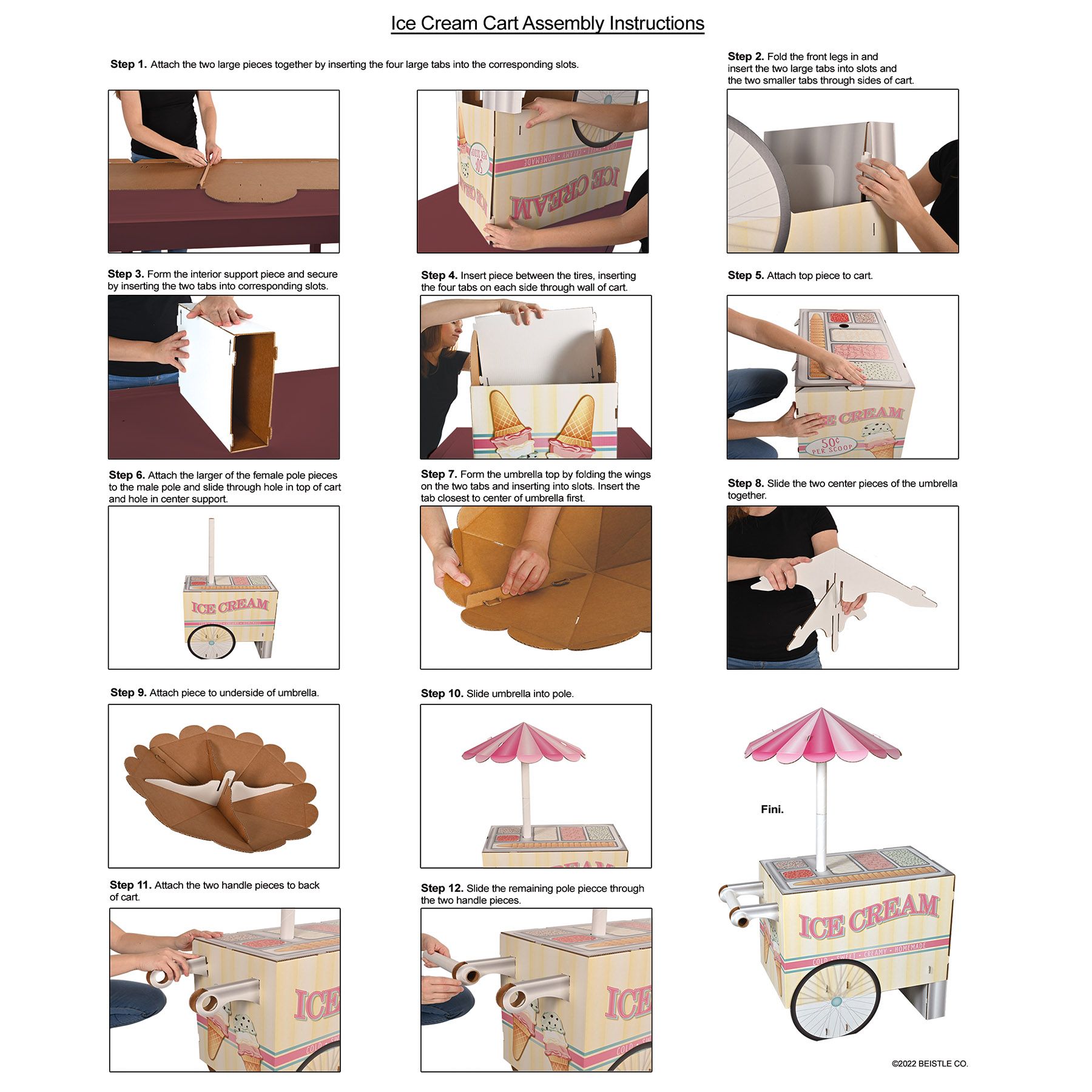 ice cream cart party prop – dessert table decoration australia