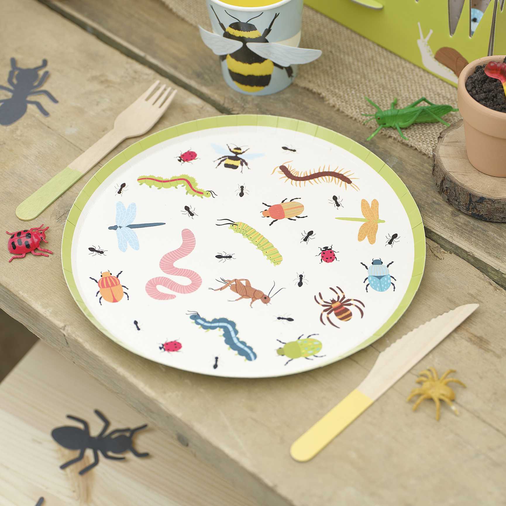 Insect & Bugs Paper Birthday Party Plates - party plates and tableware from Party & Pout Australia