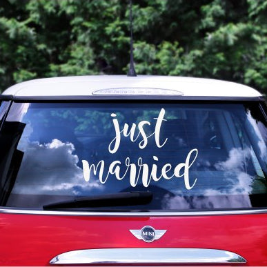 just married car sticker decal – wedding car decoration australia