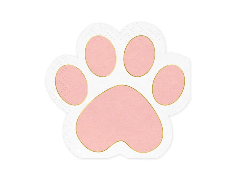 cat paw shaped party napkins – pink kids birthday supplies