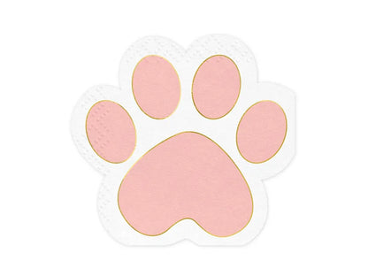 cat paw shaped party napkins – pink kids birthday supplies