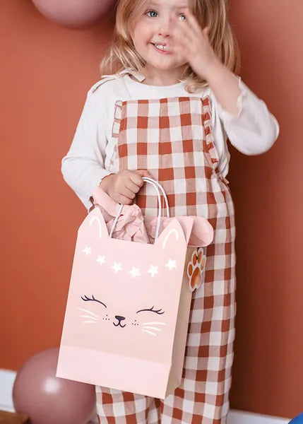 pink cat party gift bag – cute girls birthday treat bag australia