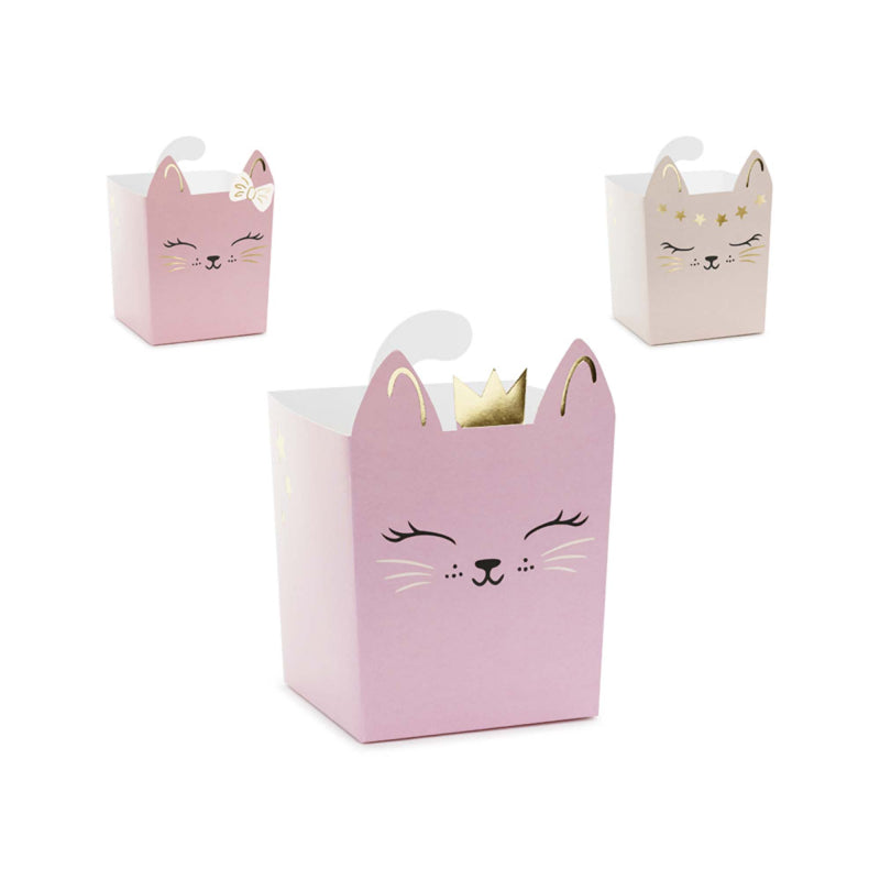 pink cat treat boxes – children’s party decorations australia