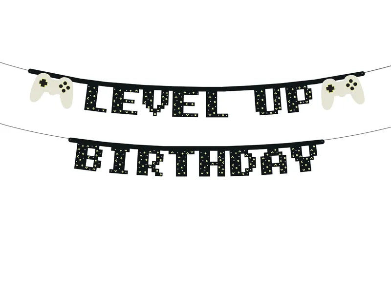 video game controller birthday banner – boys and girls party supplies