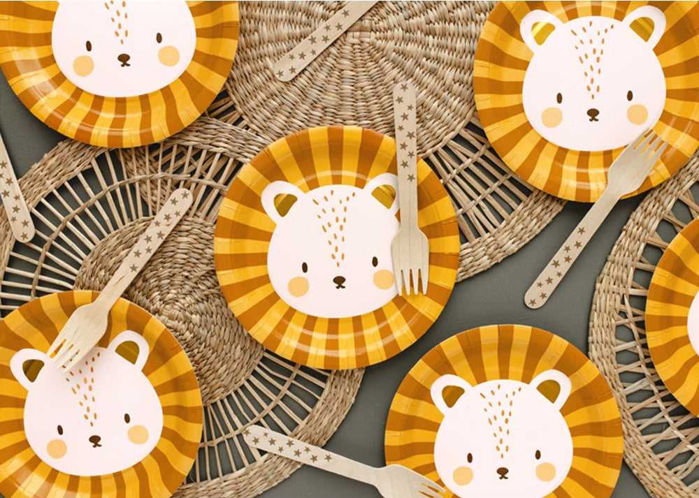 striped lion circus party plates – kids birthday tableware australia