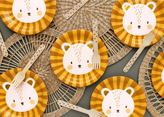 striped lion circus party plates – kids birthday tableware australia