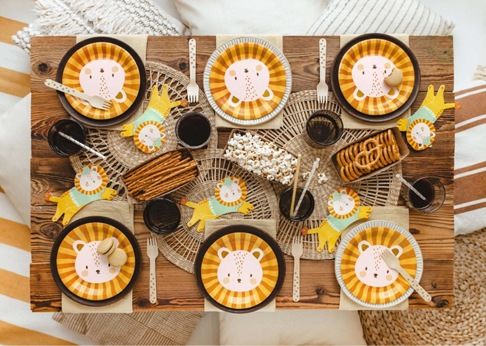 circus lion design plates – colourful kids party decorations australia